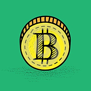 Sketch icon - Bitcoin sign