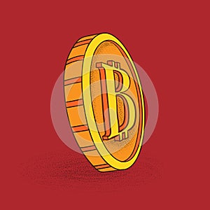 Sketch icon - Bitcoin sign