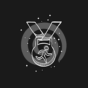 Sketch icon in black - Athletic medal