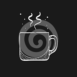 Sketch icon in black - Coffee cup