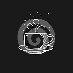 Sketch icon in black - Coffee cup
