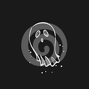 Sketch icon in black - Halloween ghost