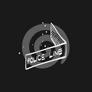 Sketch icon in black - Police line