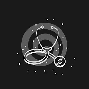 Sketch icon in black - Stethoscope
