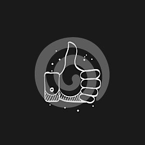 Sketch icon in black - Thumb up hand