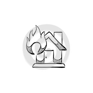 Sketch icon - House fire