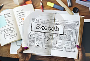 Sketch Ideas Design Conceptualize Plan Concept photo