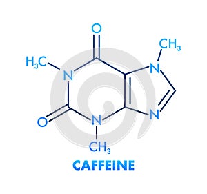 Sketch illustration with caffeine formula. Sketch vector illustration. Vector drawing