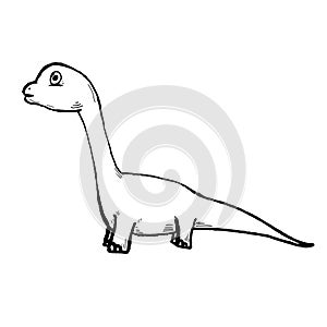 Sketch illustration of cute dino