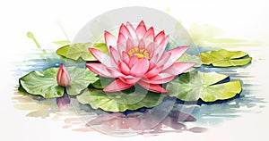 Sketch illustration painting red lily drawing white background waterlily art paper lotus