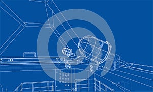 Sketch industrial equipment. Vector