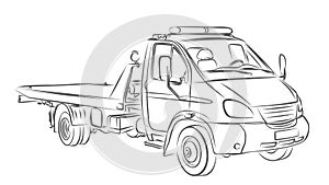 Sketch large tow truck.