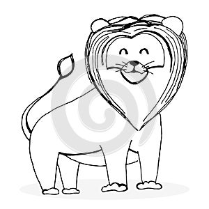 Sketch lion character