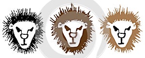 Sketch lion hand drawing lion`s profile head - vector illustration photo