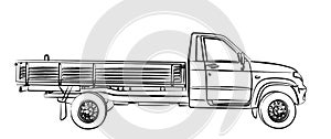 Sketch of a long truck.