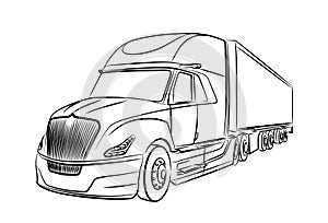 Sketch of a long truck.