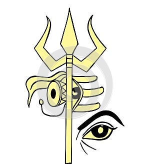 Sketch of Lord Shiva design elements outline editable illustration photo