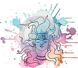 Sketch of Lord Shiva design elements outline editable illustration photo