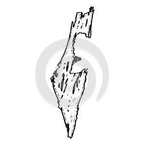 Sketch of a map of Israel