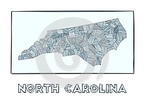 Sketch map of North Carolina.
