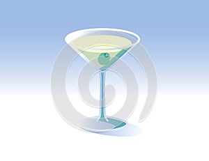 Sketch Martini Cocktails with Olives Vector Hand Drawn Illustration. Martini Happy Hour. Vodka