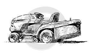 Sketch of a mechanized lawnmower