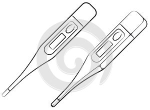Sketch Modern Thermometer Digital Healthcare Tools