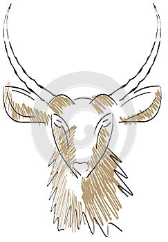 Sketch od a Stilyzed antelope isolated