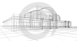 Sketch of office building