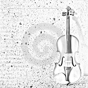 The sketch of an old violin