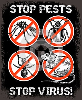 Sketch Pest Control Insect Poster