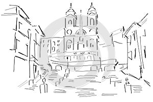 Sketch of the Piazza di Spagna photo
