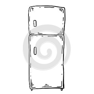 Sketch refrigerator isolated on white