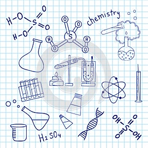 Sketch of science doddle elements.