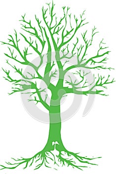 Sketch of Silhouette of Dried Tree Editable Vector Illustration