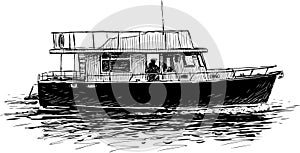 Sketch of a small pleasure boat