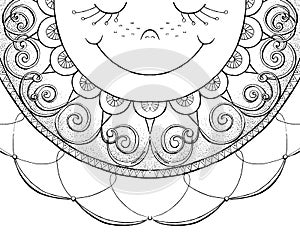 Sketch of smiling sun