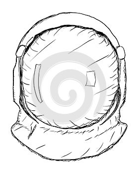 Sketch of space suit helmet. Vector illustration EPS8