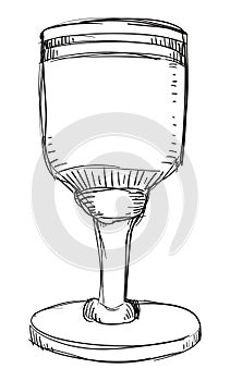 Sketch of a tall cup in hand drawn style over white background, Vector illustration