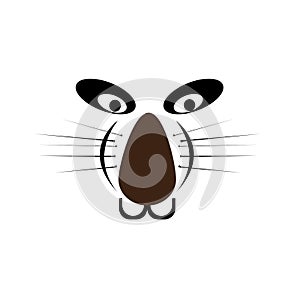 Sketch of a tiger face in a simple logo vector design