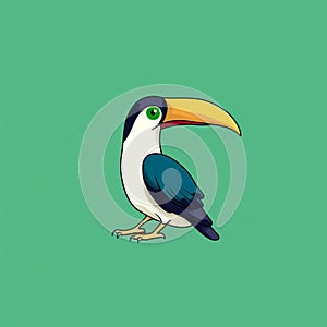 Minimalist Sketch Of Toucan In Side View Before A Cloud photo