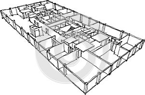 Sketch of typical floor in office building
