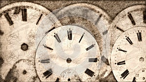 Sketch of a Watch Repair Shop: Effects of Time on Collection of Old Discarded Watch Dials