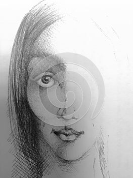 Sketch of woman face