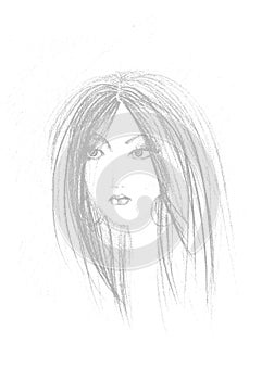 Sketch of woman face