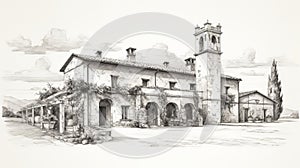 Italian Style Antique Building Sketch Photorealistic Renderings Inspired By Alvaro Siza And James Gurney