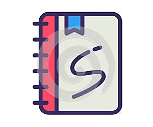 Sketchbook sketch bookmark single isolated icon with filled outline line style