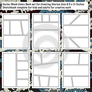 Sketchbook template for kids and adults