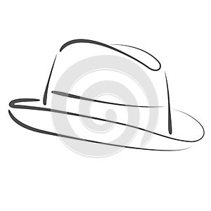 Sketched man s fedora hat.