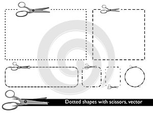 Nastíněny tvary nůžky 